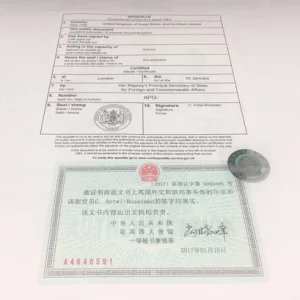 sample chinese attestation